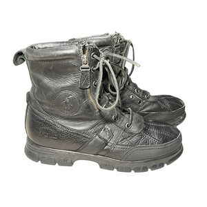 Polo Ralph Lauren Boots Mens Size 12 Andres Leather Duck Hiking Zip Lace Up